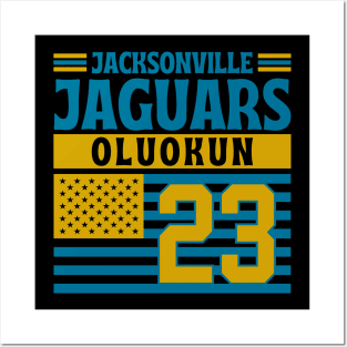 Jacksonville Jaguars Oluokun 23 American Flag Football Posters and Art